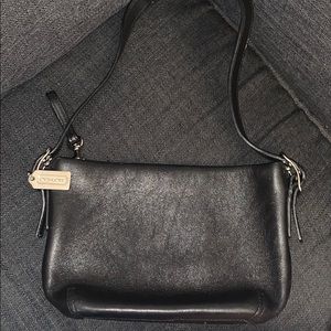 Small black leather coach bag